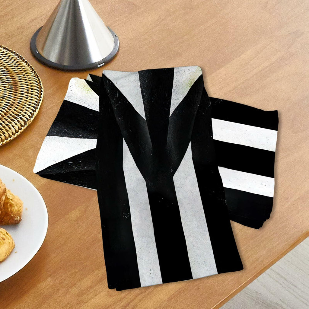 Jiudungs Halloween Kitchen Towels Set of 2 Black White Stripe 18x26 Inch - Proven Kitchen
