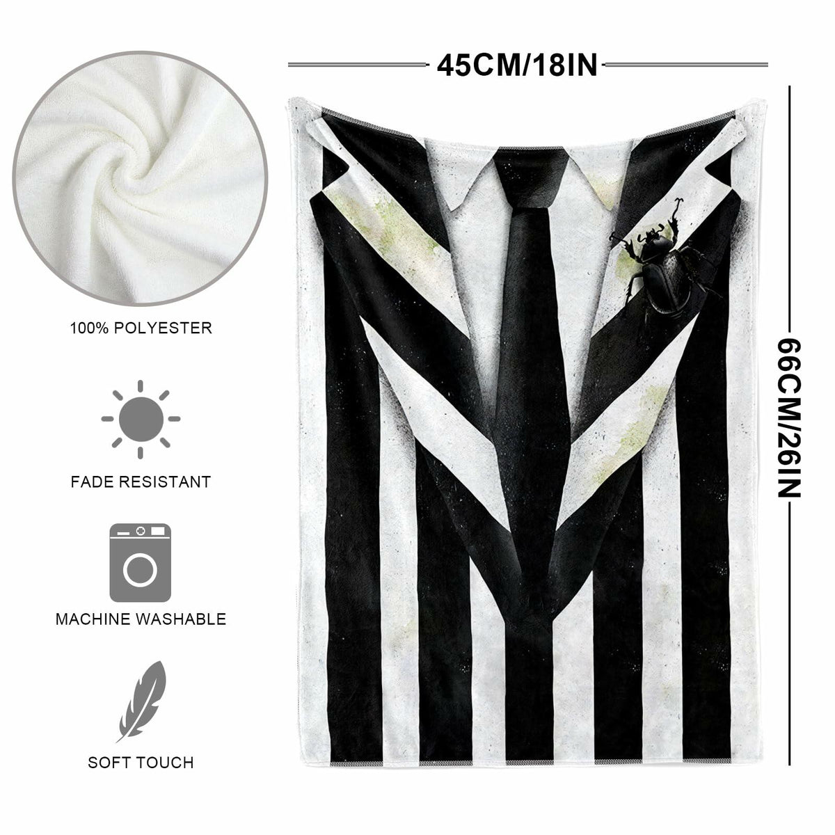 Jiudungs Halloween Kitchen Towels Set of 2 Black White Stripe 18x26 Inch - Proven Kitchen
