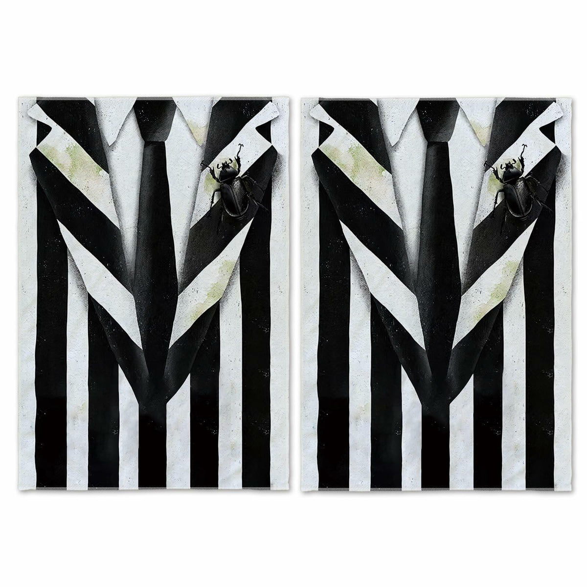 Jiudungs Halloween Kitchen Towels Set of 2 Black White Stripe 18x26 Inch - Proven Kitchen