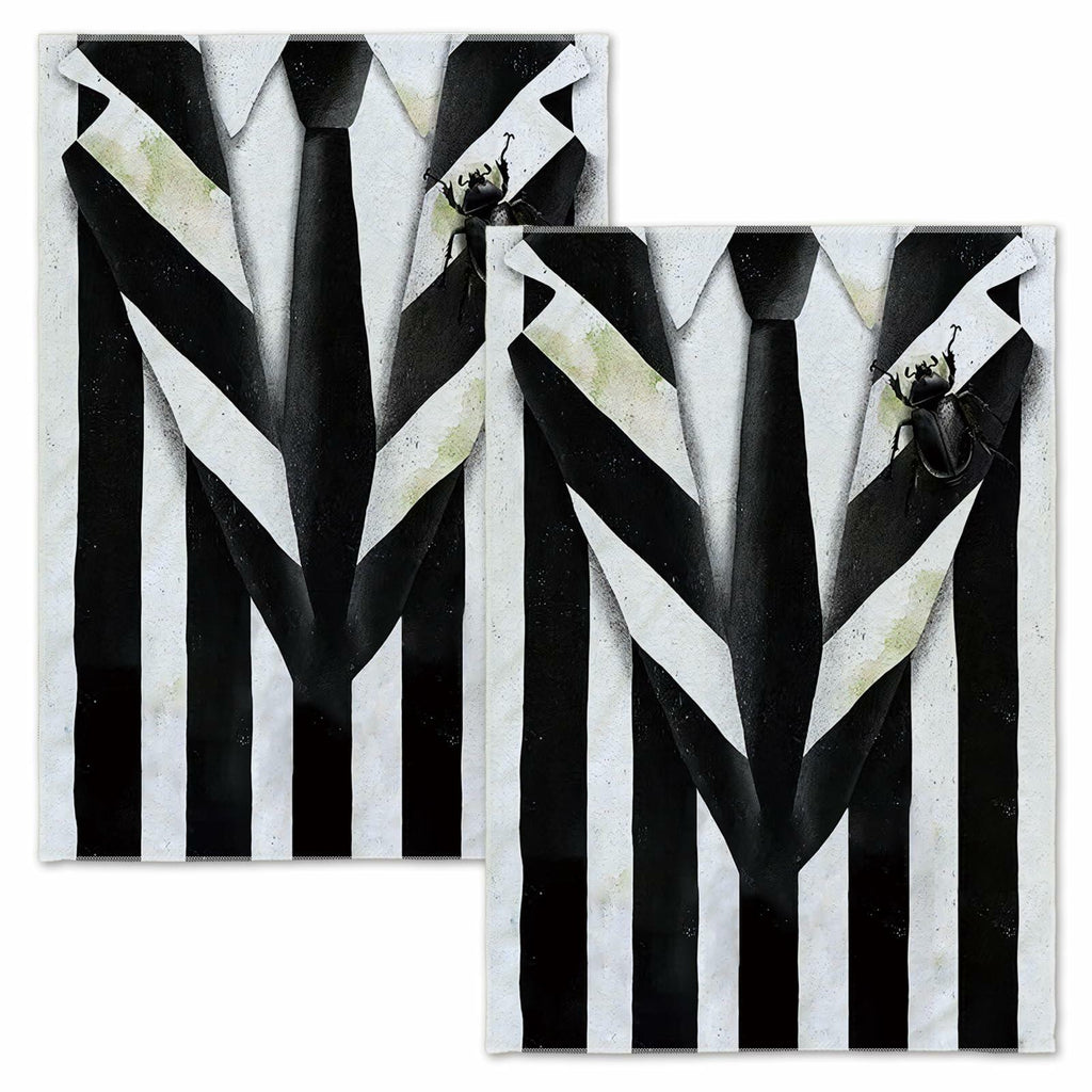 Jiudungs Halloween Kitchen Towels Set of 2 Black White Stripe 18x26 Inch - Proven Kitchen