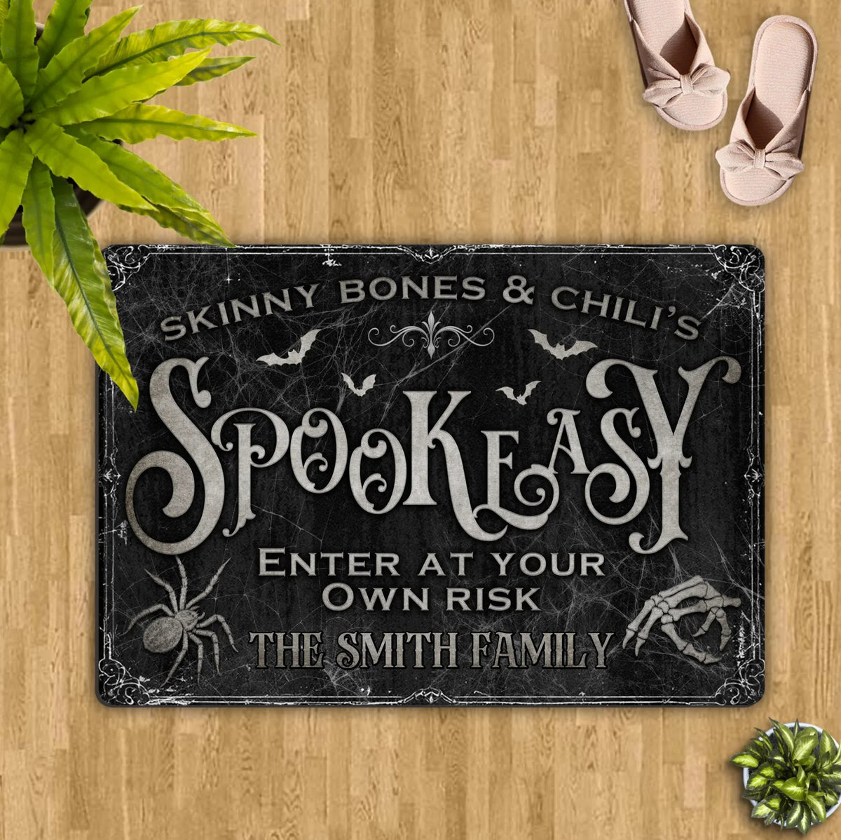 Personalized Spooky Doormat - Halloween Gift Idea For Family - Skinny Bones & Chili's Spookeasy - Proven Kitchen