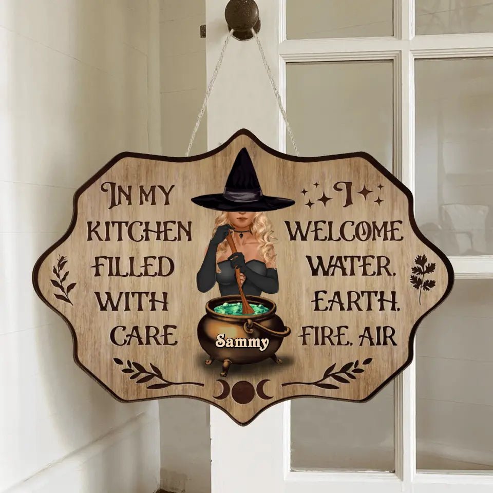 Personalized Witch Wooden Sign — Halloween & Wiccan Kitchen Decor Gift - Proven Kitchen